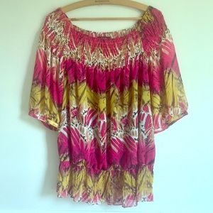 ALFANI VERSATILE EMBROIDERED OFF SHOULDER TOP